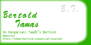 bertold tamas business card